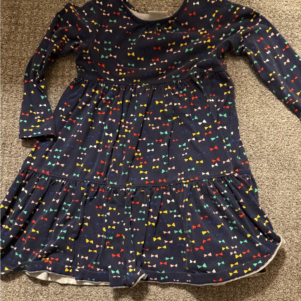 Hanna Andersson Navy Bow Print Kids Dress